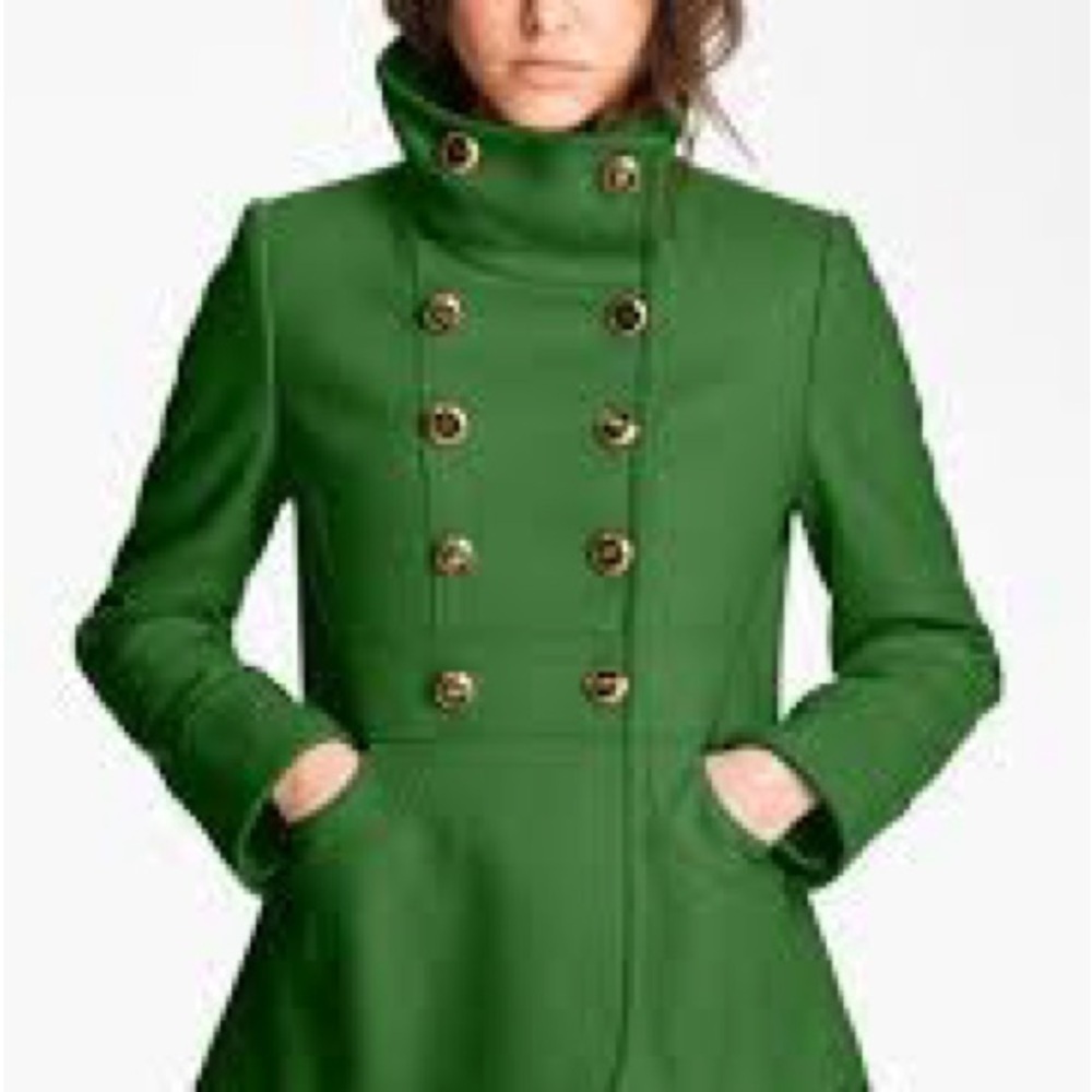 Kenneth Cole New York Vibrant Green Pea Coat - Picture 2 of 11